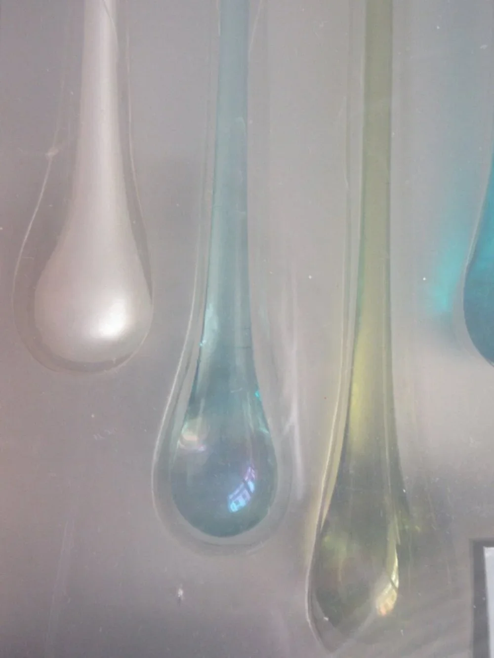 Pier 1 Imports Colored Glass Icicle Tear Drop Christmas Ornaments Set Of 9 NEW